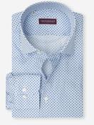 Patterned Blue Dots Twill Shirt White