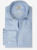 Fitted Casual Stripe Fitted Shirt Blue