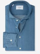 Contemporary Fit Lightweight Stretch Denim Shirt Blue