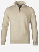 Casual Cotton Half Zip Oat Melange