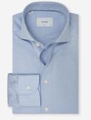 Slim Fit Filo di Scozia Jacquard Knit Shirt Blue image