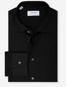 Slim Fit Semi-Solid Four Way Stretch Shirt Ebony Black image