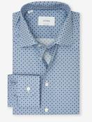 Contemporary Fit Micro Floral Print Twill Shirt Blue