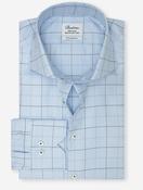 Fitted Window Pane Check Twill XL Sleeve Shirt Blue
