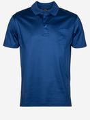 Knitted Cotton Jersey Polo Shirt Blue
