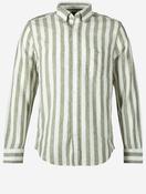 Regular Cotton Linen Stripe Shirt Dry Herb Green image