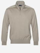 Virgin Wool Half Zip Sweater Sand