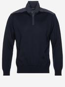 Virgin Wool Half Zip Sweater Navy image