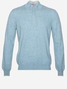 Wool And Cashmere Half Zip Light Blue