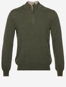 Wool And Cashmere Half Zip Green