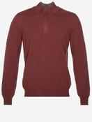 Wool And Cashmere Half Zip Red