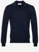 Knit Long Sleeve Tennis Polo Navy image