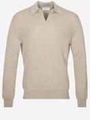 Knit Long Sleeve Tennis Polo Beige image