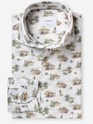 Motif Linen Shirt Green image