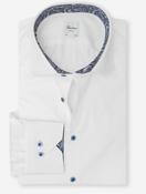 Regular Plain Shirt with Paisley Inlay White image