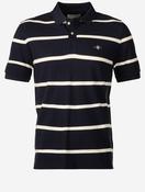 Striped Short Sleeve Polo Shirt Evening Blue image