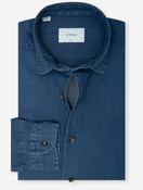 Casual Fit Denim Stretch Shirt Blue