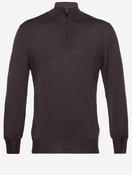 Pure Wool Half Zip Knit Brown