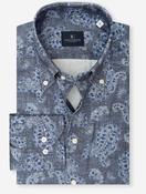 Paisley Button-Down Shirt Navy