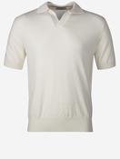 Short Sleeve Buttonless Polo Wool Ivory image