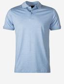 Silk-Cotton Blend Polo Shirt Blue Melange image