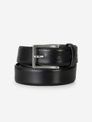Narrow Buckle Leather Belt Black image