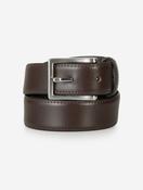 Narrow Buckle Leather Belt Brown image