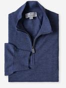 Half Zip Merino Wool Sweater Blue