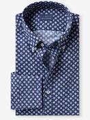 Woven Cotton Floral Print Shirt Navy image