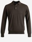 Merino Long Sleeve Polo Chocolate image
