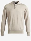 Merino Long Sleeve Polo Beige image