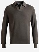 Long Sleeve Tennis Polo Knit Brown image