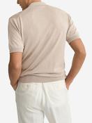 Diamond Pattern Knit Polo Beige image