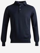 Long Sleeve Knit Polo Navy image