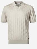 Diamond Pattern Knit Polo Beige image