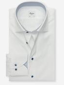 Regular Plain Shirt with Geometric Inlay White image