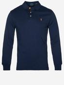 Slim Fit Long Sleeve Polo Shirt Navy image