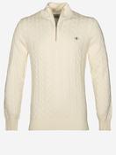 Cable Knit Half-Zip Sweater Cream