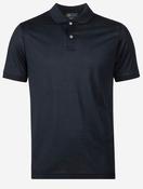 Silk Cotton Blend Polo Shirt Navy image