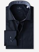Slim Fit Plain Geo Inlay Shirt Navy image