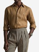 Custom Fit Linen Shirt Tan image