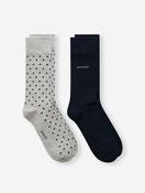Dot and Solid Socks 2-Pack Light Grey Melange image