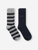 Barstripe and Solid Socks 2-Pack Light Grey Melange image