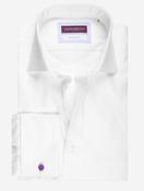 Slim Fit Thomas Mason Twill Double Cuff White