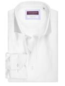 Slim Fit Thomas Mason Twill Single Cuff Shirt White image