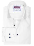 Slim Fit Plain With Contrast Button Shirt White image