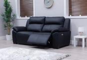 Griffin Leather Electric 3 Seater Recliner  - Black  image