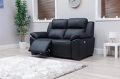 Griffin Leather Electric 2 Seater Recliner  - Black  image