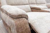 Durban Fabric 2 Seater MANUAL Recliner with Console - Bone/bisque