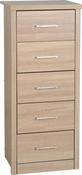 Lisbon 5 Drawer Chest - Light Oak Effect Veneer image